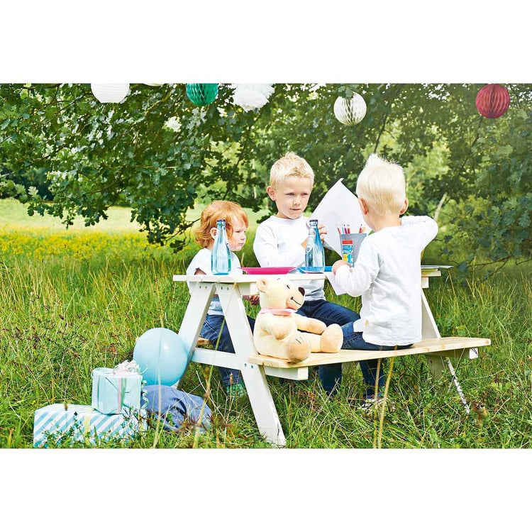 Picknickbank voor kinderen "Nicki für 4", wit