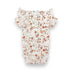 Rompertje korte mouw ruffle water flower