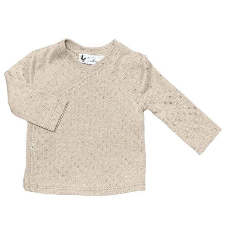 Overslagshirtje pointelle dark beige